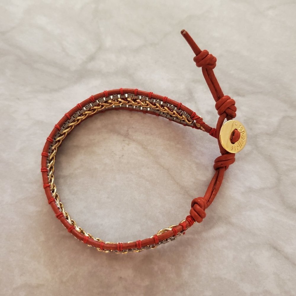 💖 Stella and Dot Braided Chain Button Toggle Box Chain Foundation Bracelet 💖 - Picture 7 of 8